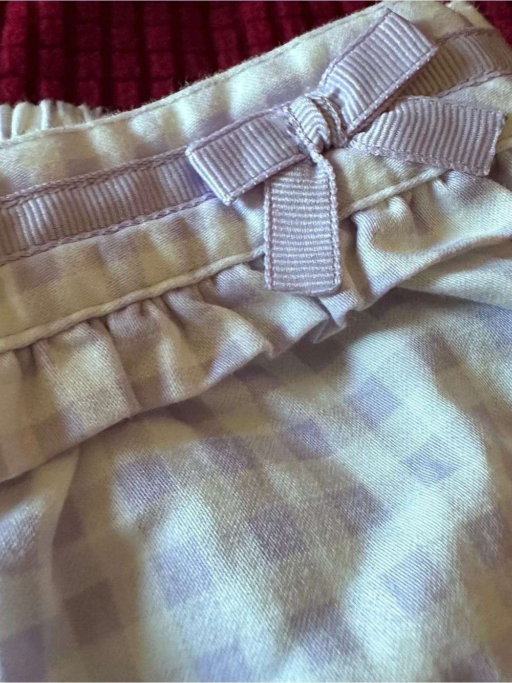Gymboree purple checkered cotton pants vguc size 12-18 months